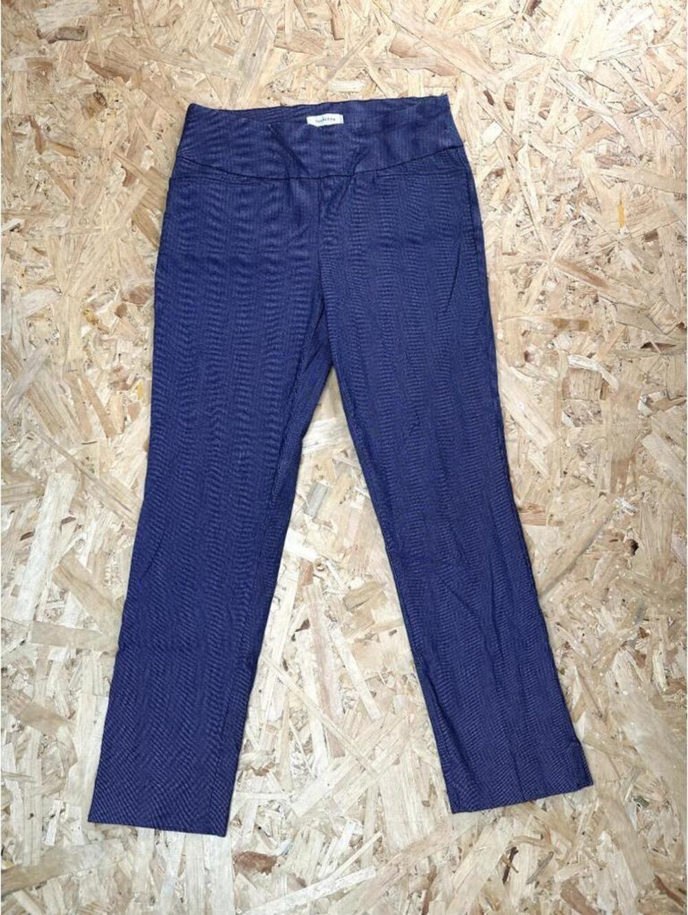 Van Heusen Dress Pants Womens 6 Blue Stretch Pull On Flat Front Straight Leg